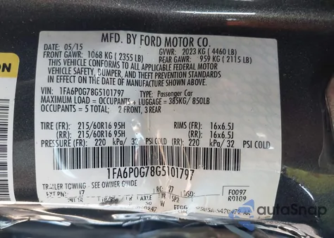 2016 Ford Fusion S from USA, damaged, VIN 1FA6P0G78G5101797